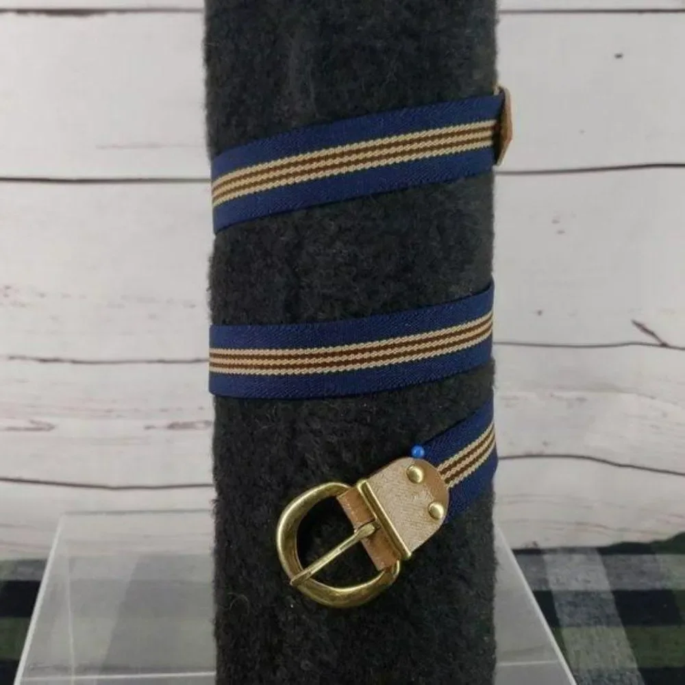 Fox Brand Boys Blue Brown School Church‎ Striped Elastic Belt